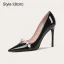 Mode Nude Abend Perle Pumps 2021 Leder 10 cm Stilettos Hochhackige Spitzschuh Pumps