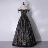 Bling Bling Multi-Kolory Cekiny Czarne Sukienki Na Bal 2024 Princessa Przy Ramieniu Bez Rękawów Bez Pleców Długie Bal Sukienki Wizytowe