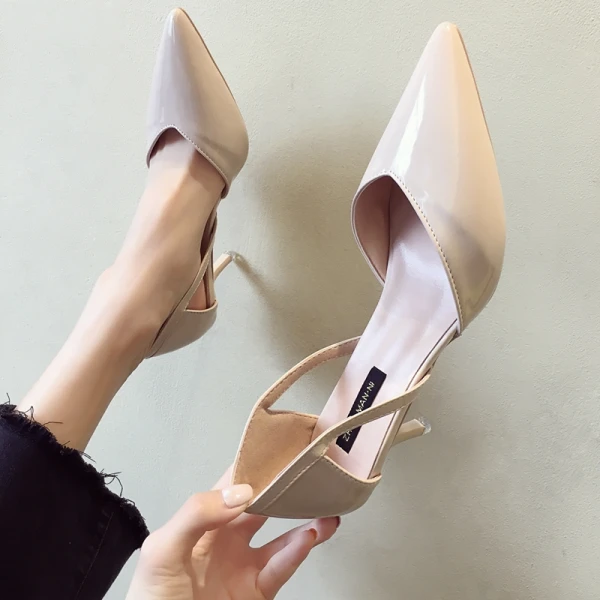 Abordable Noire Désinvolte Chaussures Femmes 2020 9 cm Talons Aiguilles À Bout Pointu Talons