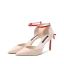 Fashion Nude Evening Party Womens Shoes 2020 Bow Ankle Strap 8 cm Stiletto Heels Pointed Toe Heels
