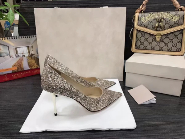 Scintillantes Vert Soirée Paillettes Escarpins 2021 Cuir 8 cm Talons Aiguilles Talons Hauts À Bout Pointu Escarpins