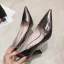 Silber Strassenmode Leder Herbst Frühling Sommer Thick Heels 8 cm Pumps 8 cm / 3 inch Spitzschuh 2020 Edles Pumps