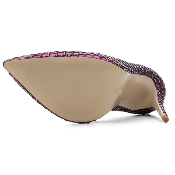 Mode Fuchsia Fest Pumps 2020 12 cm Stilettklackar Spetsiga Pumps