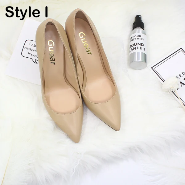 Enkel Hvit PU Gateklær Pumps 2020 12 cm Stiletthæler Spisse Pumps