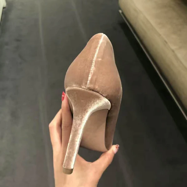 Modest / Simple Ink Blue Office OL Pumps 2020 Suede 6 cm Stiletto Heels Pointed Toe Pumps