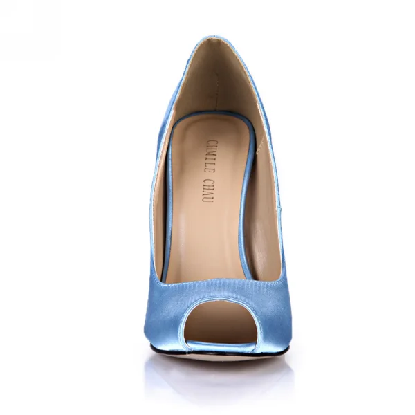 Schlicht Ivory / Creme Familienfeier Pumps 2020 11 cm Stilettos Peeptoes Pumps