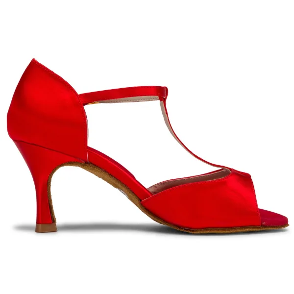 Chic / Beautiful White Prom Latin Dance Shoes 2021 T-Strap 7 cm Stiletto Heels Pointed Toe Womens Sandals High Heels