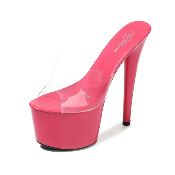 Transparent Blanche Club de carnaval Sandales Femme 2020 17 cm Talons Aiguilles Peep Toes / Bout Ouvert Sandales