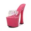 Sexy Blanche Club de carnaval Été Cristal Sandales Femme 2020 Faux Diamant 17 cm Talons Épais Peep Toes / Bout Ouvert Sandales