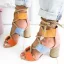 Fashion Yellow Street Wear Beach Womens Sandals 2020 Ankle Strap 7 cm Thick Heels Open / Peep Toe Sandals