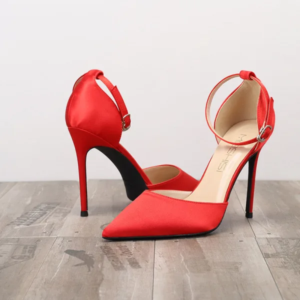 Schlicht Nude Datierung Sandalen Damen 2020 Knöchelriemen 10 cm Stilettos Spitzschuh Sandaletten
