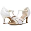 Chic / Beautiful Red Prom Rhinestone Latin Dance Shoes 2021 T-Strap 7 cm Stiletto Heels Open / Peep Toe Womens Sandals High Heels