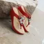Bohême Rouge Plage Pantoufle & Tongs 2020 Cristal Faux Diamant Plateforme Peep Toes / Bout Ouvert Plat Chaussures Femmes