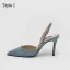 Schlicht Beige Büro OL Slingpumps Sandalen Damen 2020 Wildleder 8 cm Stilettos Spitzschuh Sandaletten
