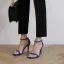 Enkla Sommar Grå Gatukläder Sandaler Dam 2020 Mocka Ankelband 8 cm Stilettklackar Peep Toe Sandaler
