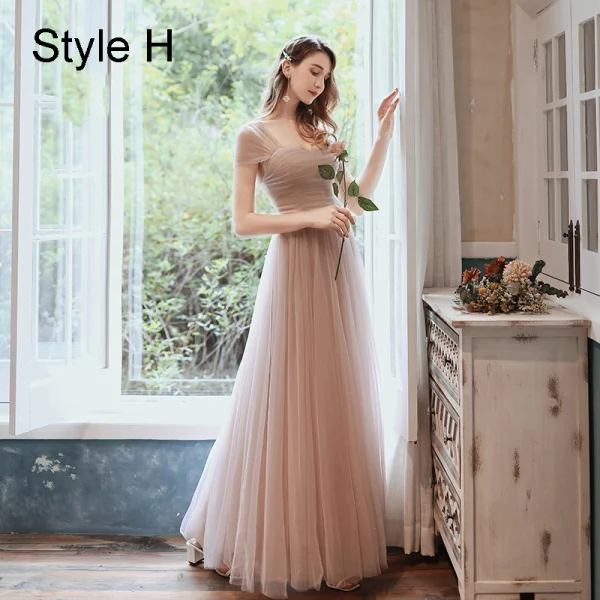 Modest / Simple Mint Green Bridesmaid Dresses 2021 A-Line / Princess Off-The-Shoulder Short Sleeve Backless Floor-Length / Long Wedding Party Dresses