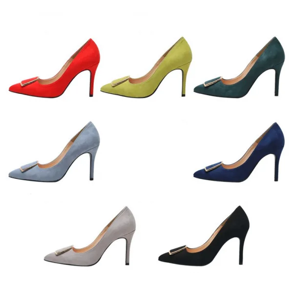 Chic / Belle Rouge Bureau OL Daim Escarpins 2020 10 cm Talons Aiguilles À Bout Pointu Escarpins