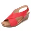 Romersk Sommar Aprikos / Beige Stranden Sandaler Dam 2020 4 cm Kilklackar Låg Klack Peep Toe Sandaler