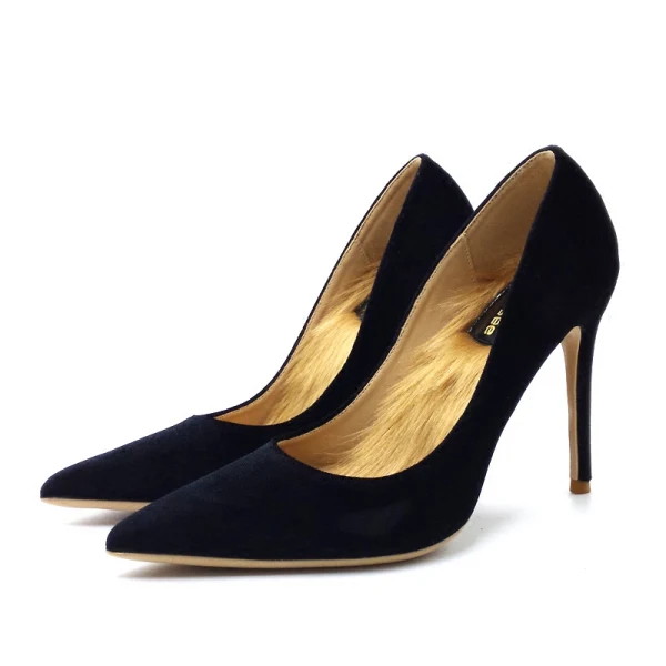 Fine Rød Lær Gateklær Pumps 2020 Suede 10 cm Stiletthæler Spisse Pumps