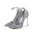 Scintillantes Noire Soirée Paillettes Escarpins 2020 Bride Cheville 12 cm Talons Aiguilles À Bout Pointu Escarpins