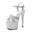Chic / Belle Noire Club de carnaval Paillettes Sandales Femme 2020 Bride Cheville 15 cm Talons Aiguilles Peep Toes / Bout Ouvert Sandales