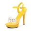 Sexy Noire Club de carnaval Faux Diamant Sandales Femme 2020 Bride Cheville 15 cm Talons Aiguilles Peep Toes / Bout Ouvert Sandales