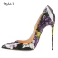 Fine Multi-Farger Ball Pumps 2020 Patent Lær 12 cm Stiletthæler Spisse Pumps