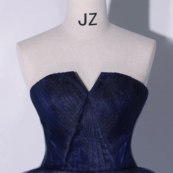 Elegant Gradient-Color Ocean Blue Prom Dresses 2022 Ball Gown Strapless Sleeveless Backless Floor-Length / Long Formal Dresses