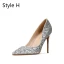 Sparkly Sølv Paljetter Brudesko 2020 10 cm Stiletthæler Spisse Bryllup Pumps