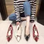 Fashion Burgundy Evening Party Rhinestone Bow Pumps 2020 4 cm Thick Heels Low Heel Pointed Toe Pumps