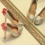Charmant Argenté Faux Diamant Chaussure De Mariée 2020 Noeud Cuir Imperméables 14 cm Talons Aiguilles À Bout Rond Mariage Escarpins