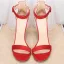 Schlicht Rot Abend Wildleder Sandalen Damen 2020 Knöchelriemen 10 cm Stilettos Peeptoes Sandaletten