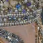 Luxury / Gorgeous Champagne Evening Dresses  2018 Trumpet / Mermaid Beading Crystal Pearl Rhinestone Sequins Scoop Neck Long Sleeve Sweep Train Formal Dresses
