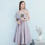 Simple Gris Robe Demoiselle D'honneur 2018 Princesse Sans Manches Dos Nu Thé Longueur Robe Pour Mariage