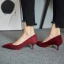 Modest / Simple Burgundy Office OL Suede Pumps 2021 5 cm Stiletto Heels Pointed Toe High Heels
