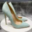 Schöne Lindgrün Cocktail Schlangenhautmuster Pumps 2021 12 cm Stilettos Spitzschuh Hochhackige