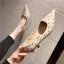 Mode Beige Datierung Strass Pumps 2021 5 cm Stilettos Spitzschuh Hochhackige Pumps