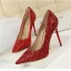 Glittrande Champagne Afton Paljetter Pumps 2021 Högklackade 9 cm Stilettklackar Spetsiga Pumps