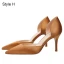 Chic / Beautiful Navy Blue Office OL Leather Open Side Womens Shoes 2021 8 cm Stiletto Heels Pointed Toe High Heels