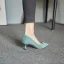 Schlicht Lindgrün Freizeit Wildleder Pumps 2021 5 cm Stilettos Spitzschuh Pumps Hochhackige