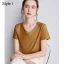 Modest / Simple Summer Casual OL White Regular T-Shirts 2021 Cotton V-Neck Short Sleeve Women's Tops T-shirt