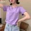 Fashion White Cotton Street Wear Cartoon Printing Loose T-Shirts 2021 Scoop Neck Short Sleeve Women's Tops T-shirt