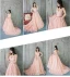 Elegant Perle Rosa Ballkjoler 2018 Prinsesse Perle Appliques Kjæreste Ryggløse Uten Ermer Chapel Train Formelle Kjoler