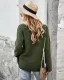 Sexy Fall Winter Beige Street Wear Sweaters 2021 Cotton V-Neck Regular Long Sleeve Women Tops