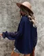 Mode Tomber Hiver Beige Désinvolte Blouses 2021 V-Cou Manches Longues Ample Femme Hauts
