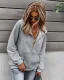 Fashion Fall Winter Solid Color Army Green Casual Lapel  Sweatshirts 2021 Long Sleeve Loose Women Tops