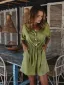 Summer Spring Casual Yellow Shorts Jumpsuit 2021 V-Neck Buttons Sash 1/2 Sleeves Loose