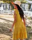 Sexy Orange Spring Summer Street Wear Ruffle Women Dresses 2021 V-Neck Sleeveless Buttons Bow Loose