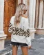 Enkel Høst Vinter Gateklær Grønn Leopard Print Genser 2021 V-Hals Langermede Løs Dame Topper
