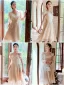 Simple Champagne Noeud Robe Demoiselle D'honneur 2021 Princesse Manches Courtes Thé Longueur Demoiselle D'honneur Robe Pour Mariage
